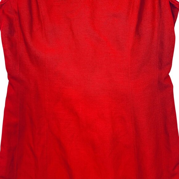 sleeveless red linen dress round neck sz 40 ESPRIT - Picture 4 of 8